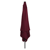 vidaXL Fyrkantig Trädgårdsparasol med LED-lampor 295x245 cm Bordeauxröd