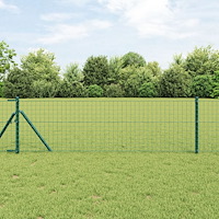 vidaXL Staketstolpar 13 pcs Grön Ø32mm 160 cm Metall