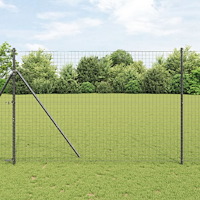 vidaXL Stängselstolpar Set 13 pcs Grå Ø32mm 160 cm Pulverlackerat stål