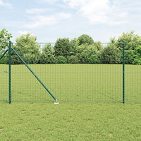 vidaXL Stängselstolpar Set 7 pcs Grön Ø32mm 160 cm Metall