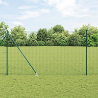 vidaXL Staketstolpar Spikset 13 pcs Grön Ø32mm 160 cm Metall