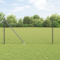 vidaXL Stängselstolpe Set 7 pcs Grå Ø32mm 160 cm Metall