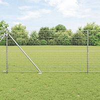 vidaXL Stolpar Set 13 pcs Silver Ø32mm 160 cm Galvaniserat stål