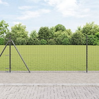 vidaXL Stängselstolparsset 7 pcs Grå Ø32mm 160 cm Betong