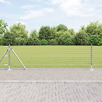 vidaXL Stängselstolpar Set 13 pcs Silver Ø32mm 160 cm