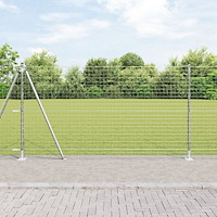 vidaXL Stängselstolpe 7 pcs Silver Stål