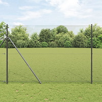 vidaXL svetsat trådsgaller grå 1,5x10 m stål