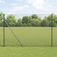 vidaXL svetsad trådgrind Grå 1,6x10 m Stål