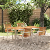 vidaXL Utomhus Middagsbord 150x90x75 cm Massivt Trä Akacia