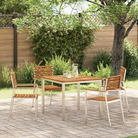 vidaXL Trädgård Stol 4 pcs Brun 56 x 54.5 x 87cm Massivt akaciaträ