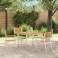 vidaXL Trädgård Stol 4 pcs Brun 56 x 54.5 x 87cm Massivt akaciaträ