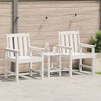 vidaXL Trädgårdsstol 2 pcs Vit 65.5 x 59 x 88cm Plast