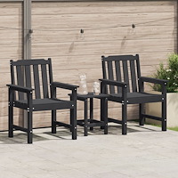 vidaXL Trädgårdsstol med kudde 2 pcs Svart 65.5 x 59 x 88cm Plast