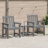 vidaXL Trädgårdsstol med kudde 2 pcs Ljusgrå 65.5 x 59 x 88cm Plast