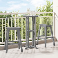 vidaXL Barpall 2 pcs Ljusgrå 52 x 43 x 73,5 cm Plast
