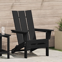 vidaXL Fällbar Adirondack Stol Svart 74.5 x 80.5 x 90cm Plast