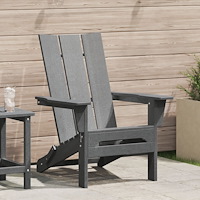 vidaXL Fällbar Adirondack Stol Ljusgrå 74.5 x 80.5 x 90cm Plast