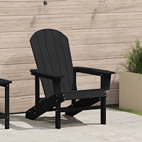 vidaXL Adirondackstol Svart 74 x 82 x 92cm Plast