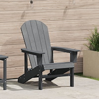 vidaXL Adirondackstol Ljusgrå 74 x 82 x 92cm Plast