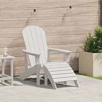 vidaXL Adirondackstol Vit 74 x 82 x 92cm Plast