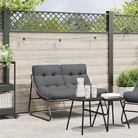 vidaXL Trädgårdsmöbler med kudde Svart 110 x 80 x 71cm Metall