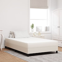vidaXL Sängmadrass med madrass Kräm 120 x 200 cm tyg