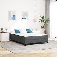 vidaXL Sängmadrass med madrass Grå 140 x 190 cm tyg