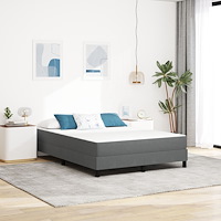 vidaXL Sängmadrass med madrass Ljusgrå 160 x 200 cm tyg