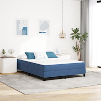 vidaXL Sängmadrass med madrass Blå 160 x 200 cm tyg