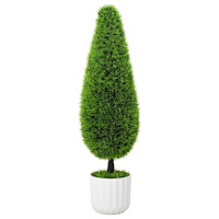 vidaXL Konstgjord Växt Topiary Tallig Gran med Kruka 24x90 cm Grön