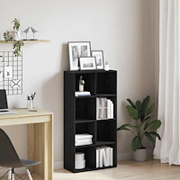 vidaXL Bokhylla svart ek 66x30x130 cm konstruerat trä
