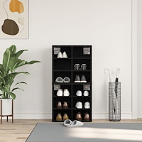 vidaXL Sko Cabinets 2 st Svart ek 52.5x30x50 cm