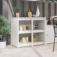 vidaXL utomhuskökskåp vit 106x55x92 cm massivt tallträ