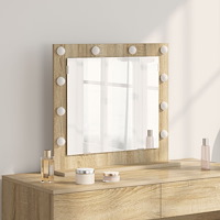 vidaXL Sminkspegel med LED-lampor Sonoma Ek 60x55x18 cm