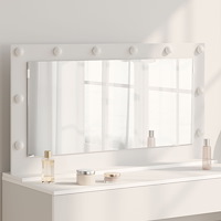 vidaXL Skrivbordsspegel med LED-lampor Vit 100x55x18 cm