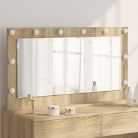 vidaXL Sminkspegel Sonoma ek MDF, Glas 100 x 55 x 18 cm Sminkspegel