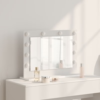 vidaXL sminkspegel med LED-lampor vit 60x45x18 cm