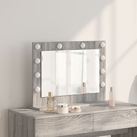 vidaXL Spegel Grå Sonoma MDF, Glas 60 x 45 x 18 cm Spegel Rektangulär