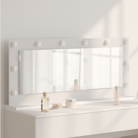 vidaXL Skrivbordsspegel med LED-lampor Vit 100x45x18 cm