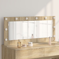 vidaXL Sminkspegel med LED-lampor Sonoma Ek 100x45x18 cm