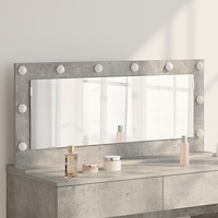 vidaXL Sminkspegel med LED-lampor Betonggrå 100x45x18 cm