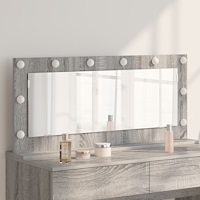 vidaXL Sminkspegel med LED-lampor Grå Sonoma 100x45x18 cm