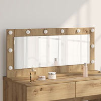vidaXL Sminkspegel med LED-lampor Artisan Ek 100x45x18 cm