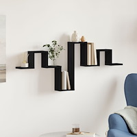 vidaXL Vägghylla Svart Ek 104,5x10x43 cm Konstruerat trä