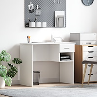 vidaXL Skrivbord med Förvaring Vit 90x49.5x75 cm Konstruerat trä