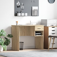 vidaXL Skrivbord med Förvaring Sonoma Ek 90x49.5x75 cm Konstruerat trä