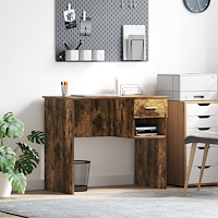vidaXL Skrivbord med Förvaring Rökt Ek 90x49.5x75 cm Konstruerat trä