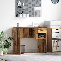 vidaXL Skrivbord med Förvaring Gammalt Trä 90x49.5x75 cm Konstruerat trä