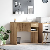 vidaXL Skrivbord med Förvaring Artisan Ek 90x49.5x75 cm Konstruerat trä