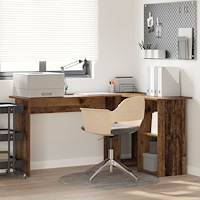 vidaXL Datorbord i gammalt trä L-formad design Konstruerat trä Medium